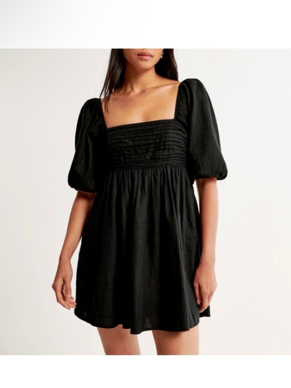 Abercrombie & Fitch Emerson Ruched Puff Sleeve Mini Dress